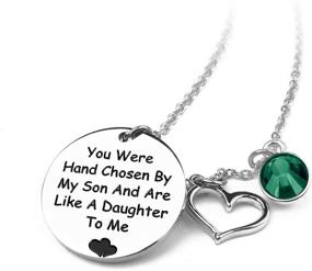 img 4 attached to Daughter Necklace Birthstone Wedding Birthday Girls' Jewelry