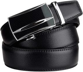 img 3 attached to Enhance Your Style with NYFASHION101 👔 Genuine Leather Ratchet Automatic Men's Belt Accessories