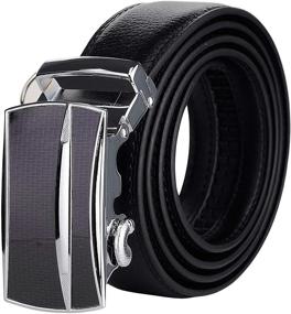 img 4 attached to Enhance Your Style with NYFASHION101 👔 Genuine Leather Ratchet Automatic Men's Belt Accessories