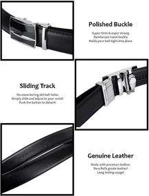 img 2 attached to Enhance Your Style with NYFASHION101 👔 Genuine Leather Ratchet Automatic Men's Belt Accessories