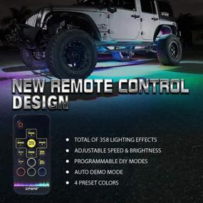 img 1 attached to Xprite RGB Car Underglow Light Kit with Wireless Remote 🚗 Control - 6PC Underbody SMD 5050 LED Neon Strip Lights for Trucks