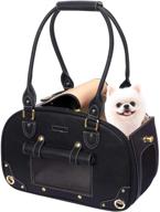 petshome dog carrier: stylish, foldable pu leather pet purse for safe and comfortable travel with your furry friend logo