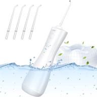 💦 cordless portable water flosser: 6 modes, 4 jet tips, professional oral irrigator - rechargeable, waterproof dental care for home/travel/braces logo