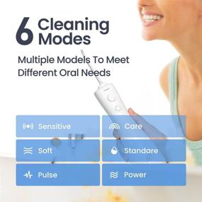 img 3 attached to 💦 Cordless Portable Water Flosser: 6 Modes, 4 Jet Tips, Professional Oral Irrigator - Rechargeable, Waterproof Dental Care for Home/Travel/Braces