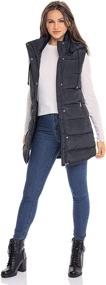 img 3 attached to 🧥 S.E.B. by SEBBY Women's Long Puffer Vest with Quilted Faux Down Filling and Hood, Ideal for Fall and Winter Seasons