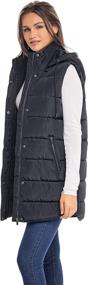 img 2 attached to 🧥 S.E.B. by SEBBY Women's Long Puffer Vest with Quilted Faux Down Filling and Hood, Ideal for Fall and Winter Seasons