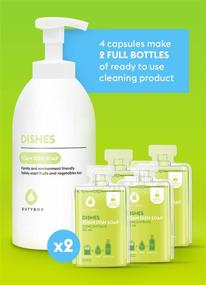 img 2 attached to DutyBox Dish Soap - Liquid Foam Soap for Dishes, 1 Refillable Pump Dispenser Bottle and 4 Concentrate Capsules (4 x 17 oz) - Fresh Scent