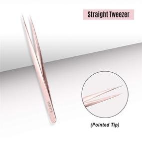 img 2 attached to 👀 LIVINO Rose-Gold Eyelash Extension Tweezers - Set of 2 Stainless Steel Nipper with Curved Tip for Eyelash Extensions - High-Quality Eyelash Extension Supplies