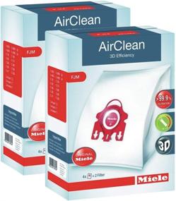 img 1 attached to 🧹 Premium Miele 10123220 AirClean Dust Bag Set - Type FJM (2X), 4 Bags & 2 Filters, 12 Piece Kit