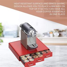 img 1 attached to ☕️ Halter Single Serve K Cup Storage: Red Heat Resistant Coffee Pod Holder Drawer