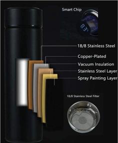 img 1 attached to Smart LED Temperature Display Coffee Thermos: Double Wall Vacuum Insulated 17oz Bottle for Hot or Cold Beverages