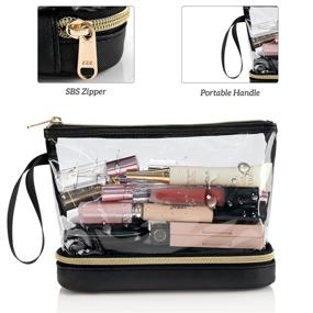 img 2 attached to Black Waterproof Clear Makeup Bag - Small Travel Cosmetic Bag for Women's Purse - TSA Approved Toiletry Bag