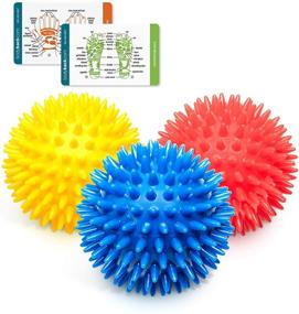 img 4 attached to Spiky Feet Massagers for Plantar Fasciitis Relief - Porcupine Foot Massage Balls with Varied Colors