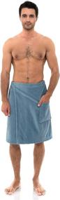 img 4 attached to 🚿 TowelSelections Men's Adjustable Cotton Velour Wrap: Versatile Robe for Shower and Bath