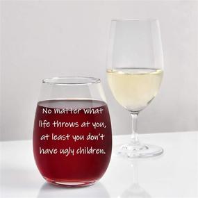 img 3 attached to 🍷 No Matter What Life Throws At You: Ugly Children Wine Glass 15Oz – Perfect Gift for Mom, Dad, Grandma, Grandpa on Birthday, Christmas, Mother's Day, Father's Day