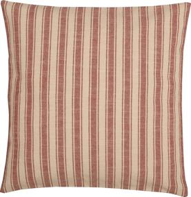 img 3 attached to Red Ticking Stripe Farmhouse Décor Throw Pillow Cover, 20" L x 20" W with Buttons - Christmas & Patriotic Theme in Cream