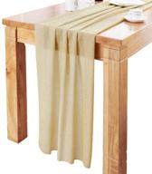 🎉 add glamour to your events: delovo gold glitter gauze table runner, 27x120 inches - perfect for weddings, banquets, and home decor логотип