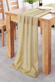 img 2 attached to 🎉 Add Glamour to Your Events: DELOVO Gold Glitter Gauze Table Runner, 27X120 inches - Perfect for Weddings, Banquets, and Home Decor