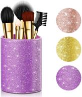 🖊️ premium leather pencil holder for desk - onlyesh purple, cute pen holder, makeup brush holder, ideal desk organizer gift for women, girls, boys logo
