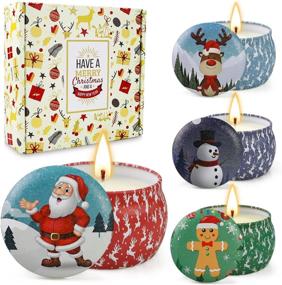img 4 attached to 🕯️ Christmas Scented Candle Gift Set – Apple Cinnamon Aromatherapy Candles for Holiday Decor – Limited Edition Relaxing Christmas Gifts for Mom, Girlfriend, Wife, and Daughter
