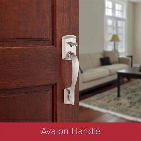 img 2 attached to 🚪 Kwikset 98150-002 Avalon Exterior Door Handle with Tustin Right/Left-Handed Levers, Satin Nickel Finish