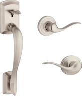 🚪 kwikset 98150-002 avalon exterior door handle with tustin right/left-handed levers, satin nickel finish logo