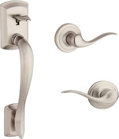 img 4 attached to 🚪 Kwikset 98150-002 Avalon Exterior Door Handle with Tustin Right/Left-Handed Levers, Satin Nickel Finish