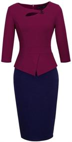 img 4 attached to HOMEYEE Women's Elegant Bodycon Pattern Dresses: Timeless Fashion for Women