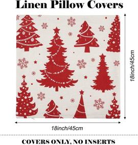 img 2 attached to ❄️ Red Snowflake Christmas Pillow Covers: Set of 4 Festive Farmhouse Linen Cushion Cases for Holiday Home Decor