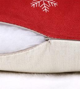 img 1 attached to ❄️ Red Snowflake Christmas Pillow Covers: Set of 4 Festive Farmhouse Linen Cushion Cases for Holiday Home Decor