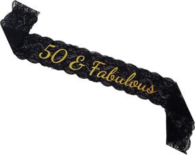 img 3 attached to 🎉 50 and Fabulous Lace Sash - 50th Birthday Sash