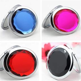 img 1 attached to 💄 TANG SONG 12Pcs Double Compact Cosmetic Makeup Round Pocket Purse Magnification Jewel Mirror Set