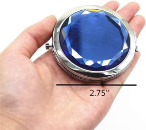 img 2 attached to 💄 TANG SONG 12Pcs Double Compact Cosmetic Makeup Round Pocket Purse Magnification Jewel Mirror Set