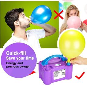 img 3 attached to AGPTEK Electric Balloon Inflator Pump, 110V 600W Portable Dual Nozzle Blower for Party Decoration