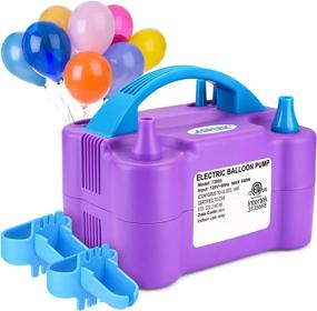 img 4 attached to AGPTEK Electric Balloon Inflator Pump, 110V 600W Portable Dual Nozzle Blower for Party Decoration