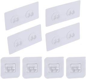 img 4 attached to LAIGOO 8-Pack Adhesive Wall Hooks for Bathroom Shelf, Corner Shower Caddy