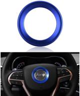 🚗 blue car steering wheel emblem sticker metal decal for jeep grand cherokee compass cherokee - lecart steering wheel logo caps, auto interior decoration accessories, stickers protector accessory logo