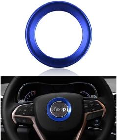 img 4 attached to 🚗 Blue Car Steering Wheel Emblem Sticker Metal Decal for Jeep Grand Cherokee Compass Cherokee - LECART Steering Wheel Logo Caps, Auto Interior Decoration Accessories, Stickers Protector Accessory