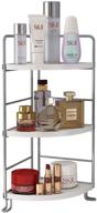 🍽️ versatile 3-tier corner spice rack & countertop organizer: ideal for kitchen, bathroom, vanity tray & makeup storage | stylish silver standing shelf logo