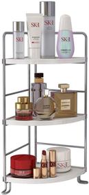 img 4 attached to 🍽️ Versatile 3-Tier Corner Spice Rack & Countertop Organizer: Ideal for Kitchen, Bathroom, Vanity Tray & Makeup Storage | Stylish Silver Standing Shelf