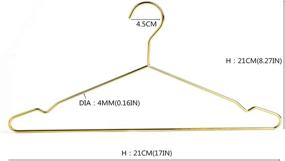 img 2 attached to 👗 Cocomaya 17 Inch Heavy Duty Shiny Gold Metal Clothes Hangers - Pack of 10: Coat, Suit, Dress Hanger with Big Notches (Gold, 10)