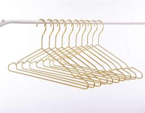 img 1 attached to 👗 Cocomaya 17 Inch Heavy Duty Shiny Gold Metal Clothes Hangers - Pack of 10: Coat, Suit, Dress Hanger with Big Notches (Gold, 10)