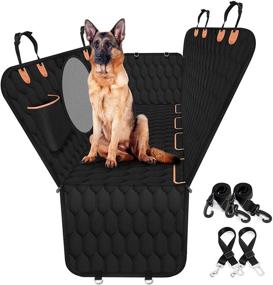 img 4 attached to 🐶 Waterproof Dog Car Seat Cover for Back Seat - Scratchproof & Durable | Mesh Window | SUVs & Trucks | Black