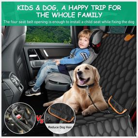 img 2 attached to 🐶 Waterproof Dog Car Seat Cover for Back Seat - Scratchproof & Durable | Mesh Window | SUVs & Trucks | Black