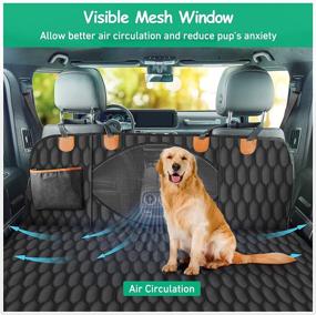 img 1 attached to 🐶 Waterproof Dog Car Seat Cover for Back Seat - Scratchproof & Durable | Mesh Window | SUVs & Trucks | Black