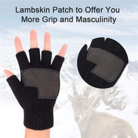 img 2 attached to 🧤 Stay Warm and Connected with Maylisacc Winter Fingerless Leather Texting Gloves