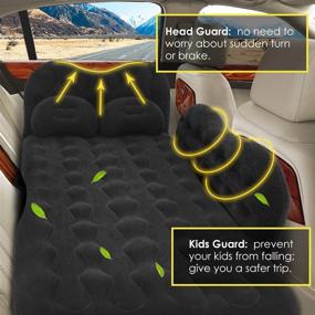 img 3 attached to Grassman Inflatable Car Air Mattress - Portable Dirt-resistant Travel Bed with Pillows 🚗 - Universal SUV Extended Air Bed with Air-Pump for Travel, Hiking, Trip and Outdoor Activities