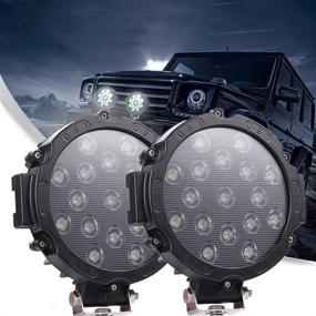 img 4 attached to 🚜 Powerful and Durable 7” 51W Led Tractor Work Lights for Versatile Off-Road Use – Ideal for Tractor, Trailer Cargo, Jeep Wrangler and Tow Truck (Black)