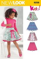 👗 simplicity creative patterns new look 6258: stylish circle skirts for girls (ages 3-12) logo