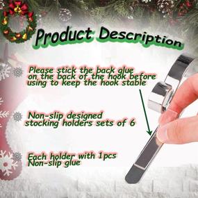 img 2 attached to Set of 6 Non-Slip Stocking Holders for Mantle - Adjustable Stocking Hangers for Fireplace Christmas Party Decoration - YHHAFSFW Stocking Holder